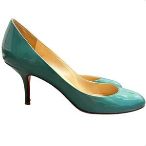 Christian Louboutin 70mm Dolly Patent Pumps Aquamarine EU 39/US 9 Stiletto Luxe